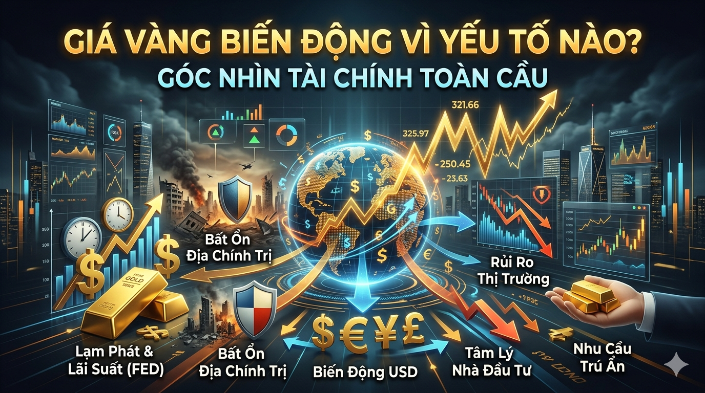Giá vàng biến động vì yếu tố nào? Góc nhìn tài chính toàn cầu