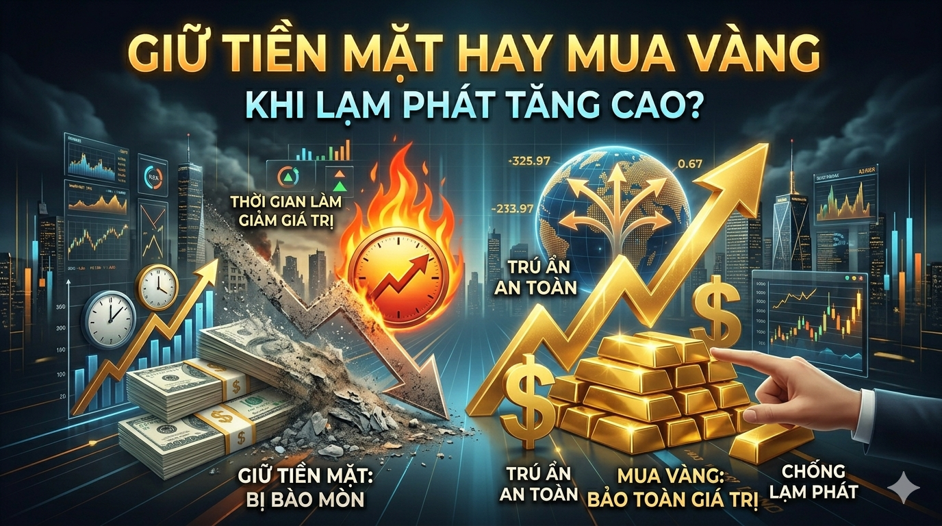 Giữ tiền mặt hay mua vàng khi lạm phát tăng cao?
